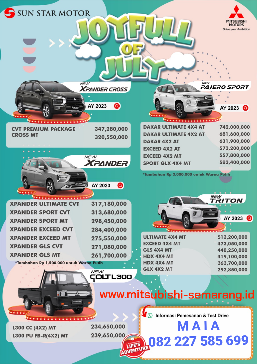 Pricelist Harga Mitsubishi Semarang Terbaru