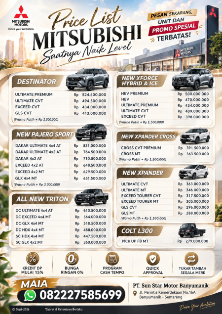 Special Price Harga Mitsubishi Passanger - Promo Mitsubishi Semarang 2026